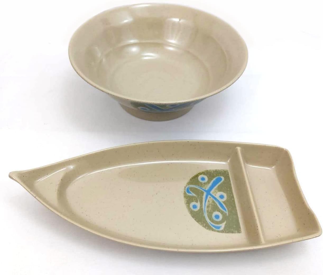 JapanBargain 2347, Lot de 6 assiettes de service japonaises pour sashimi, apéritif, plats à frites et trempettes, 25,4 cm, vert