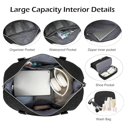 Travel Duffel bag for Women,Weekender Bags,Overnight Bags,Travel Essentials Carry on Bag with Shoe Compartment,Gym Bag with Wet Pocket,Personal Item travel bag,Hospital Bag for Women Labor Delivery4