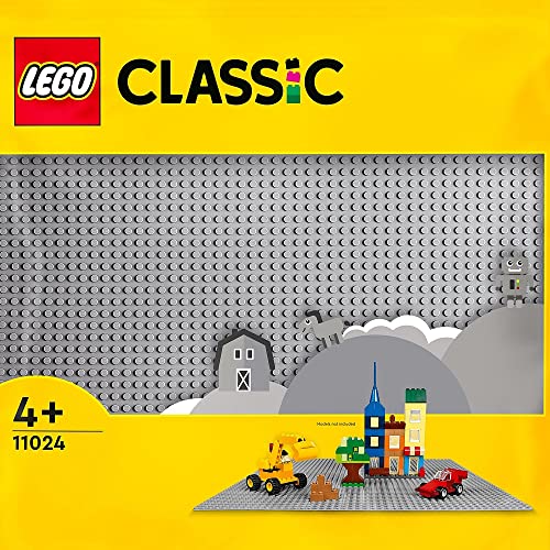 Placas Base LEGO 11024 Classic Base Gris de 32x32 Tacos, Placa Tablero de Construcción y Expansión, Juegos de Construir para Niños