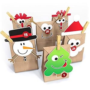 Adventskalender te vullen – Adventskalender voor kinderen & volwassenen om zelf te maken – Met kerstboom, kerstman…