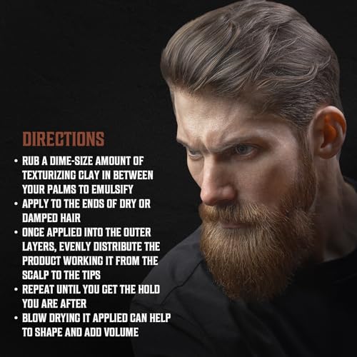 Image of Viking Revolution Sandalwood Hair Clay - Strong Hold & Matte Finish, Texturizing Hair Clay for Men - Beeswax, Jojoba Wax & Vitamin E - Effortless Styling with Sandalwood Scent (2 pack, 2oz each)