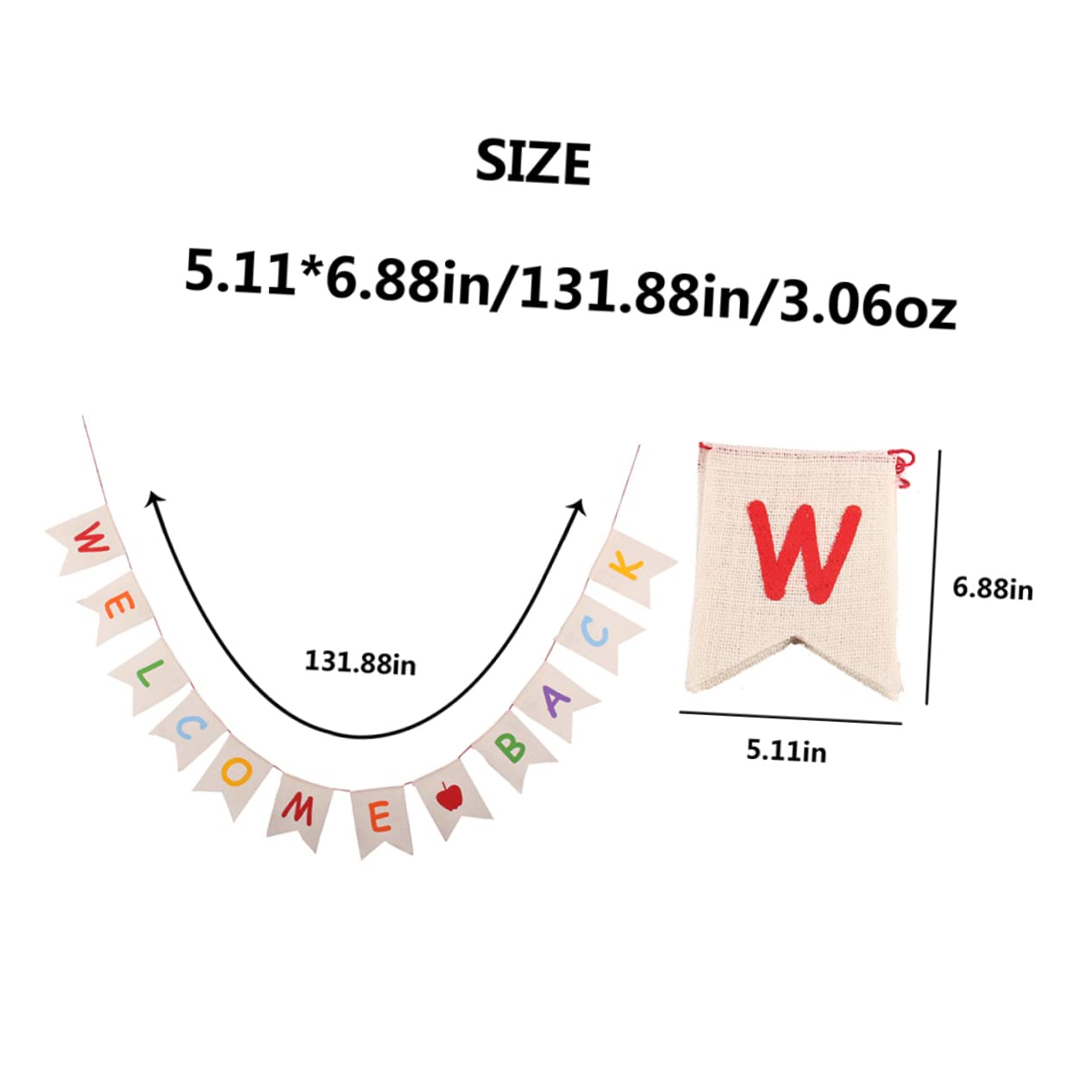 Cabilock 3 Pz Tirare La Bandiera Stendardo Di Iuta Banner Di Benvenuto Per Le Decorazioni in Classe Decorazione Domestica Della Stamina Bandiera Del Ghirlanda Cartone Animato Ufficio