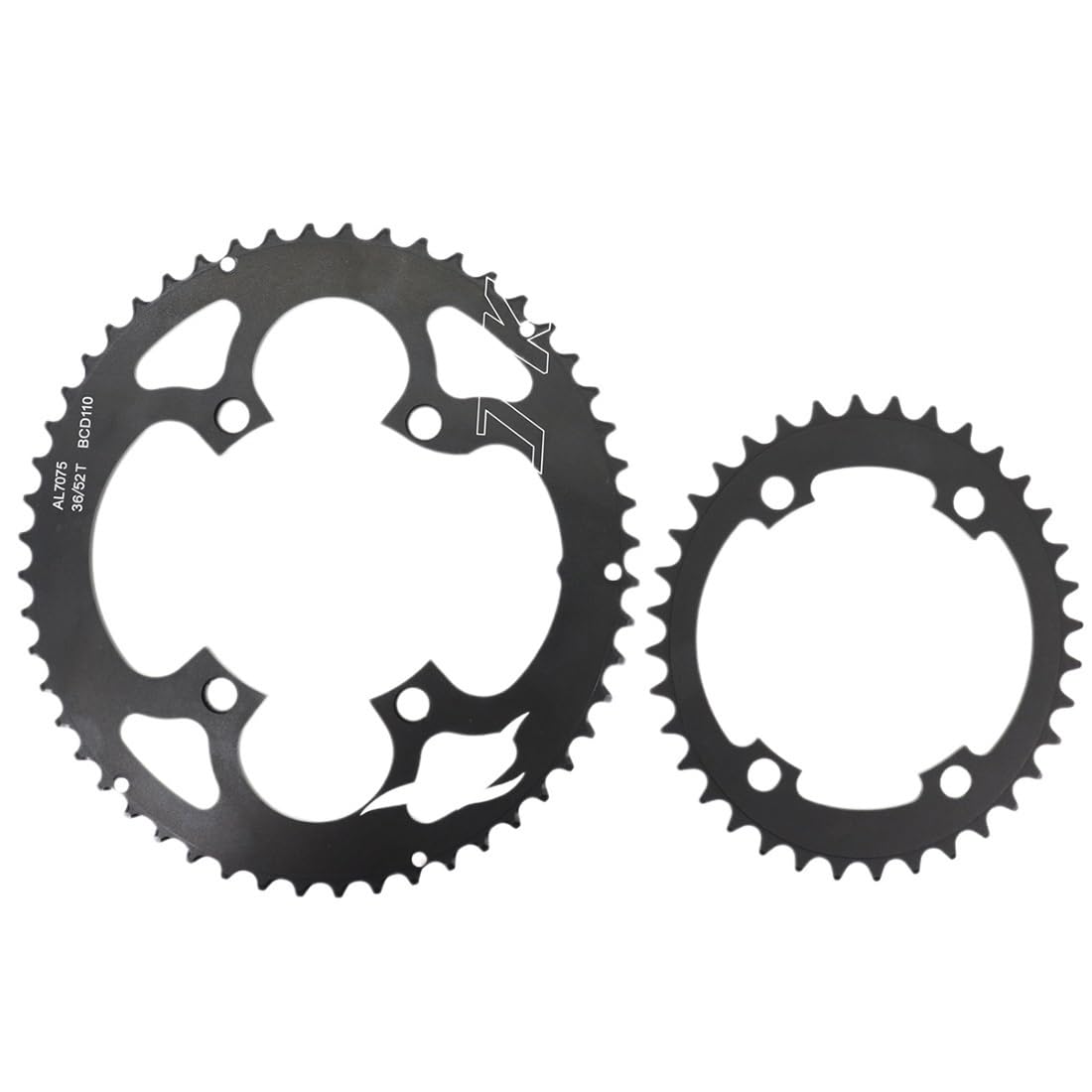 Platos para Bicicletas Plato de Bicicleta Carretera 110bcd 4 Pernos Ovalado Redondo 2X Plato Doble 52t 36t Unisex