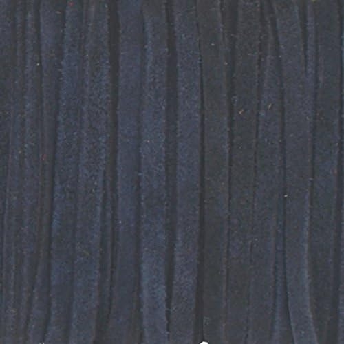 Navy Blue Genuine Flat Suede Leather Cord Lace, 3mm Width 25 Meter Spool