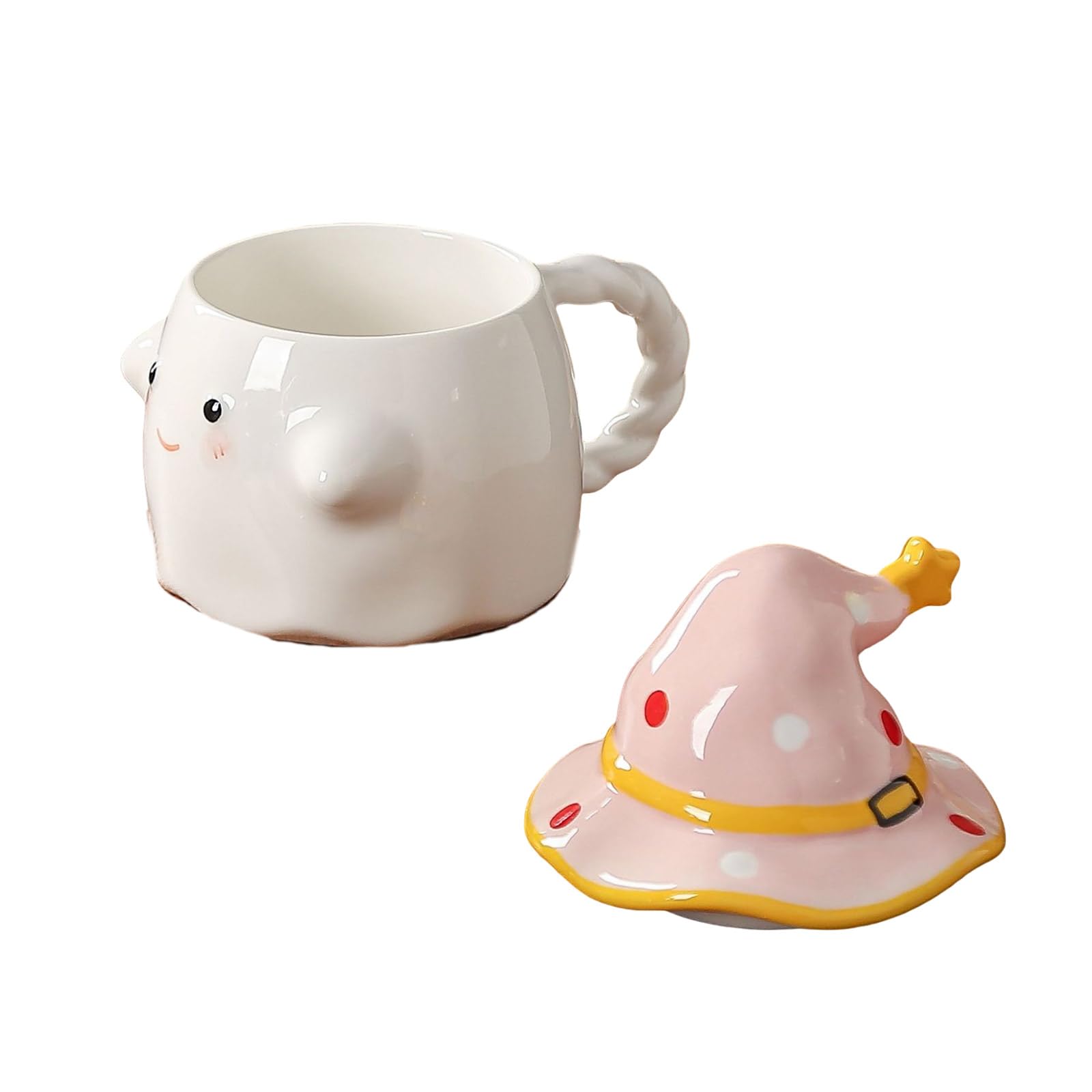 HUANGING Cartoon Halloween Teas Cups with Handle 350ml Large Ceramic Coffee Mug Porcelains Teas Cups Friend, Family Ceramic Coffee Mug