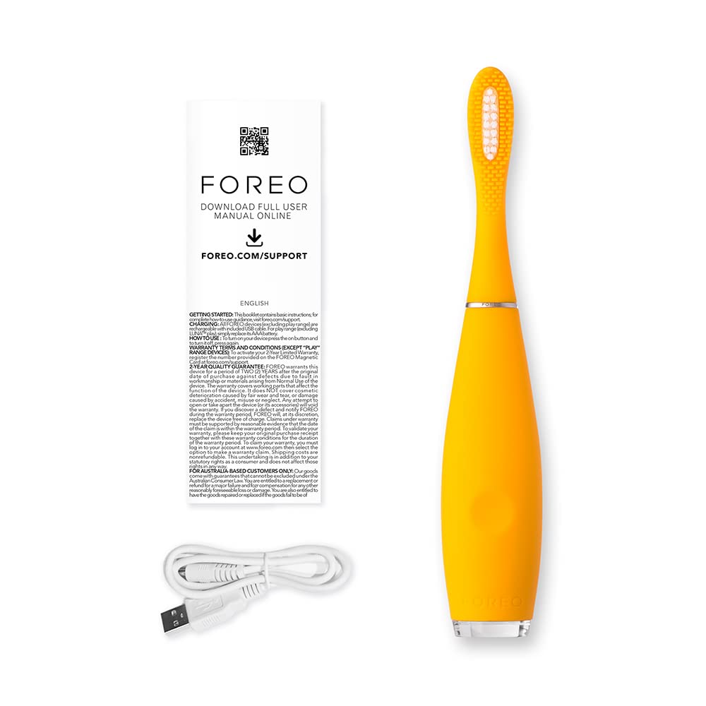 FOREO ISSA Kids 5-12 elektryczna soniczna szczoteczka do zębów, silikon klasy medycznej + włosie polimerowe PBT, 6-miesięczna wymienna główka szczoteczki, 265 zastosowań/ładowanie USB, pomoc w