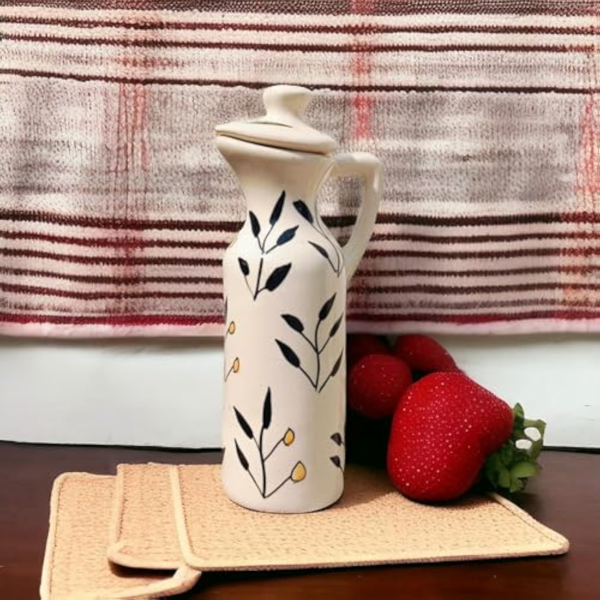 Ceramic Oil Dispenser Leaf Design, Kitchen Decor