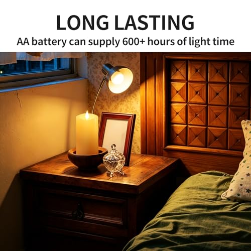 Image of Flameless LED Candles 3 inchx7 inch Set of 1, Battery Operated with Remote & Timer, 600-Hour on 2 AA Batteries, Flickering Realistic Flame, Ivory for Indoor /Outdoor