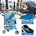 BestPet | 3-Wheel Pet Stroller | Dog and Cat Stroller | Breathable Mesh | Lightweight Travel Carrier | Waterproof & Foldable Design | Storage Basket | Black | for Daily Walks & Outdoor Use