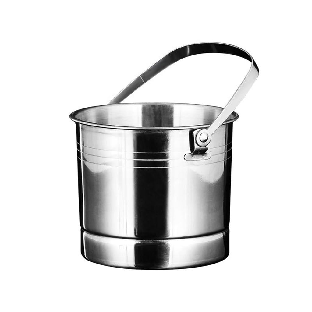 Secchiello per Il Ghiaccio in Metallo da 1 litro, Secchiello per Il Ghiaccio Portatile, Secchiello per Il Ghiaccio da Bar, KTV, Secchiello per Vino con separatore di Ghiaccio, Piccolo secchi