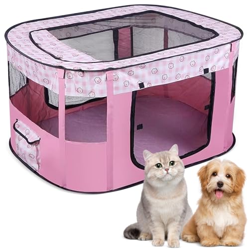 Parque para cachorros y mascotas, valla plegable para mascotas, tienda de campaña rectangular, parque para cachorros para interiores, recinto portátil para animales pequeños para gatitos, cachorros,
