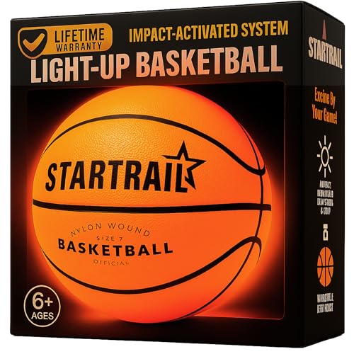 Light-Up Basketball | Glow in The Dark LED Ball Size 7, Official Size & Weight | Glowing, Lighted Sports Gift for Kids & Youth | Coolest Things for Boys & Girls | Toys for 8+ Year Old Kids