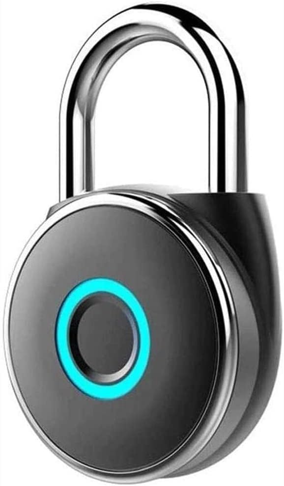 Fingerprint Padlock, Smart Padlock, High Security Padlock, USB Rechargeable Anti- Theft Padlock for Locker, Gym, Door, Luggage, Suitcase, Wardrobes(Black)