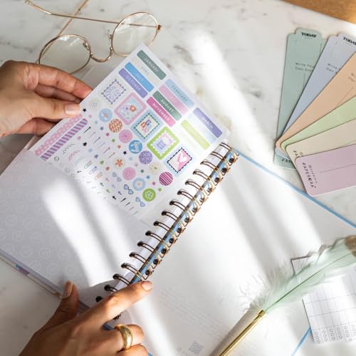 A5 Spiralli Süresiz Renkli Planlayıcı Ajanda Motivasyon Sayfalı Galaksi