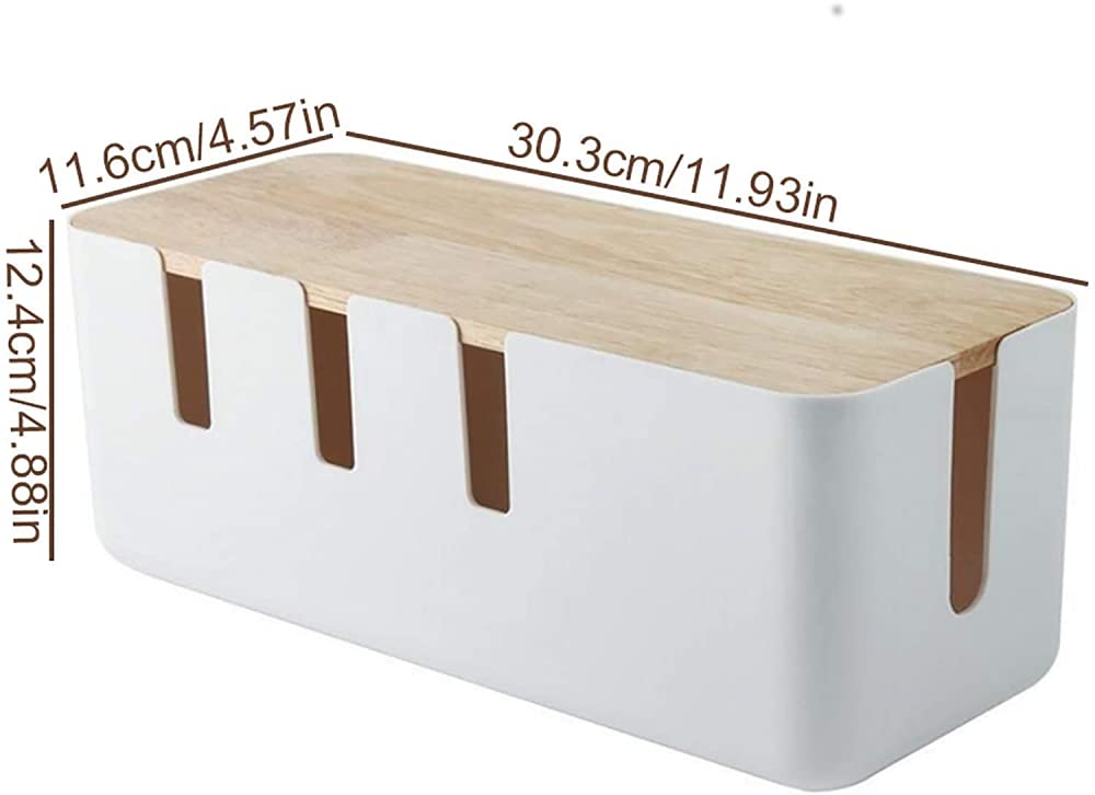 Scatola Portacavi, Scatola Portacavi Per Gestione Cavi Scatola Portaoggetti Presa Multipla Scatola Portaoggetti Per Organizzatore Prese Multiple Con Coperchio In Legno, Pratica Scatola Di Ricarica