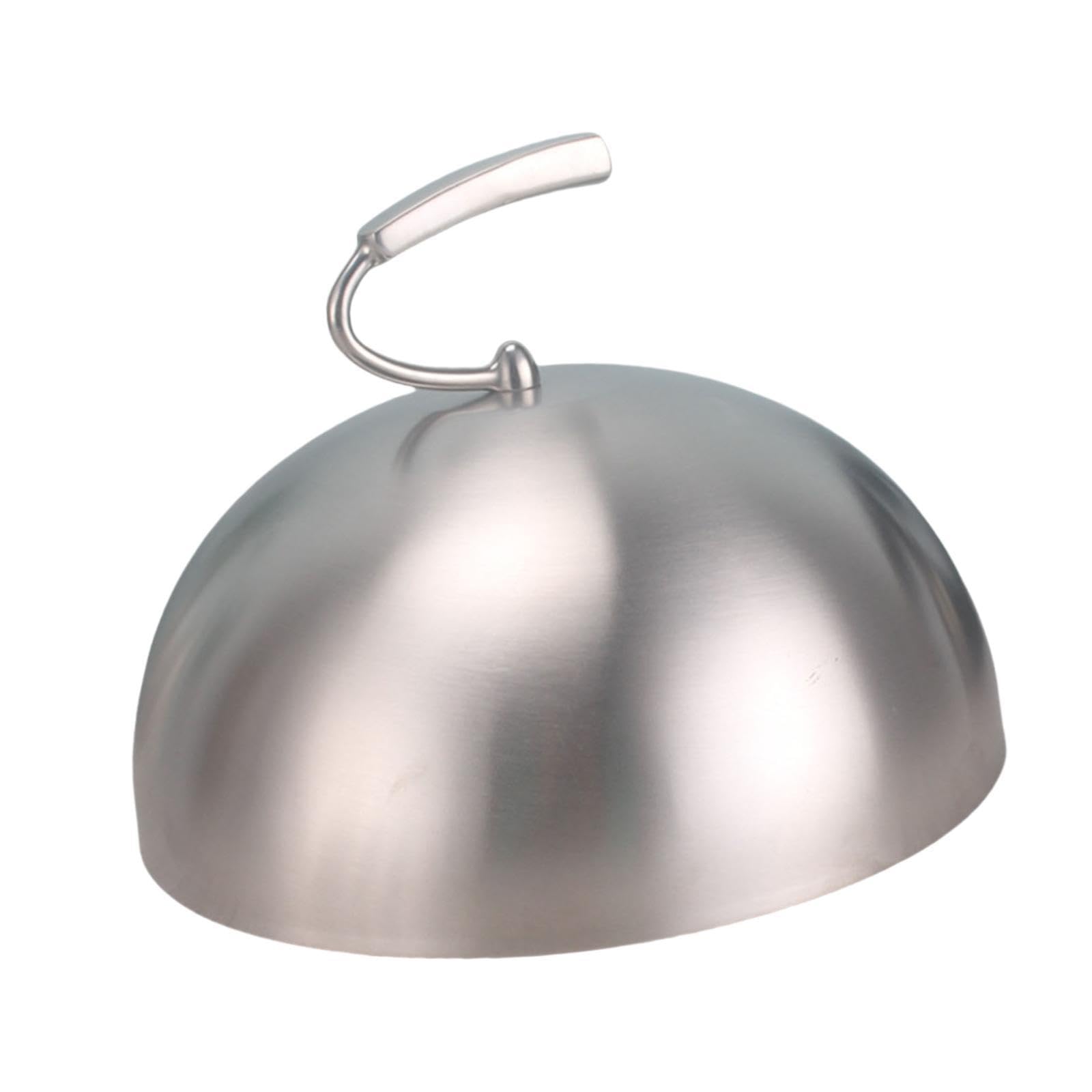 Twisaxc Style E Durable Stainless Steel Construction Steak Cover Basting Steaming Cover Burger Lid Heavy Duty Griddle Dome Steam Lid Accessory Heavy Duty Griddle Dome, 14X7cm