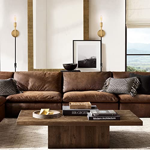 Phansthy Industrial Wall Sconce Set Of Two Simplicity Plug In Wall Lamps,Antique Bronze #TOP5