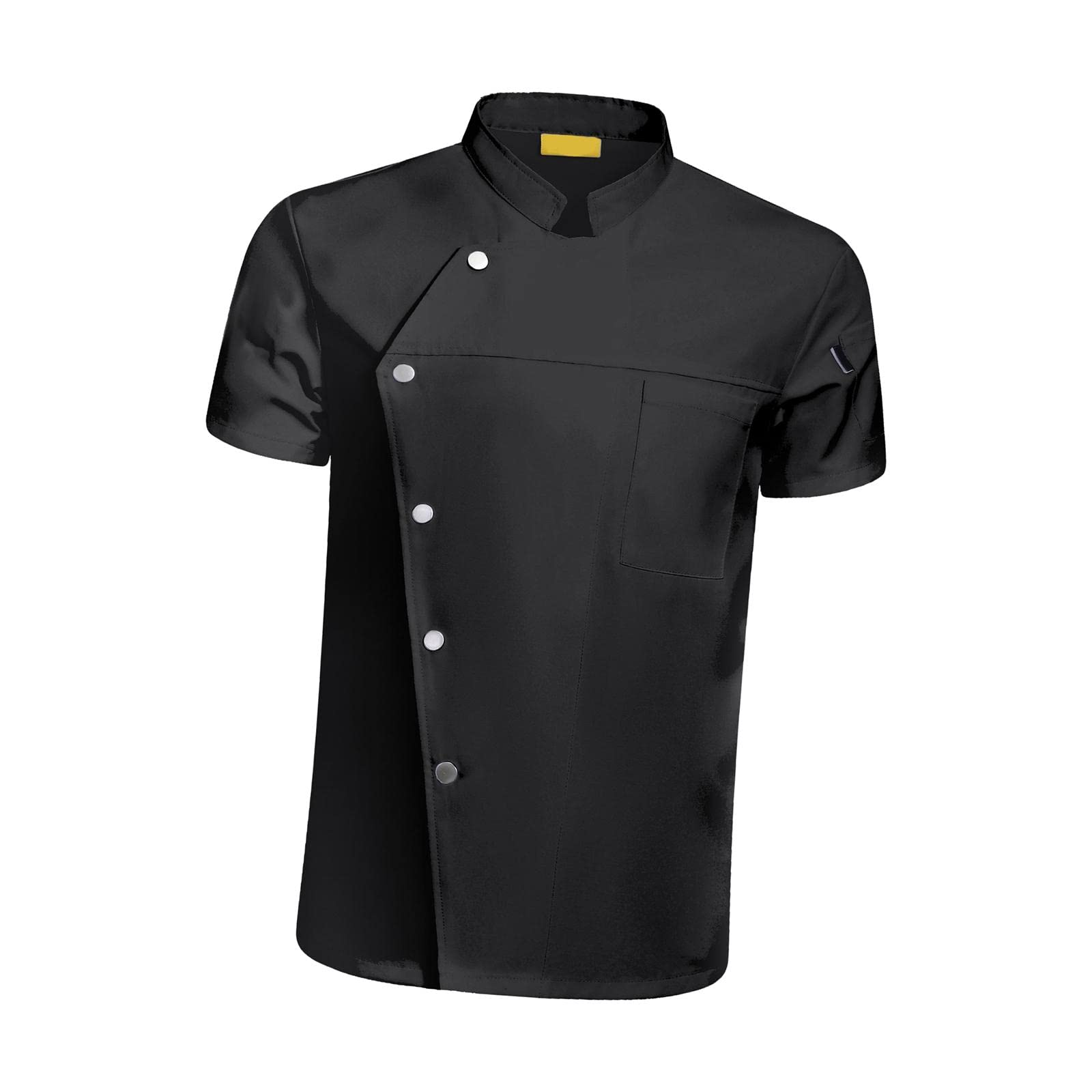 Kochjacke Kurzarm Unisex Berufsbekleidung Gastronomie Arbeitskleidung mit Knopfleiste Und Brusttasche Atmungsaktiv Bequem für Restaurant Hotel Küche C