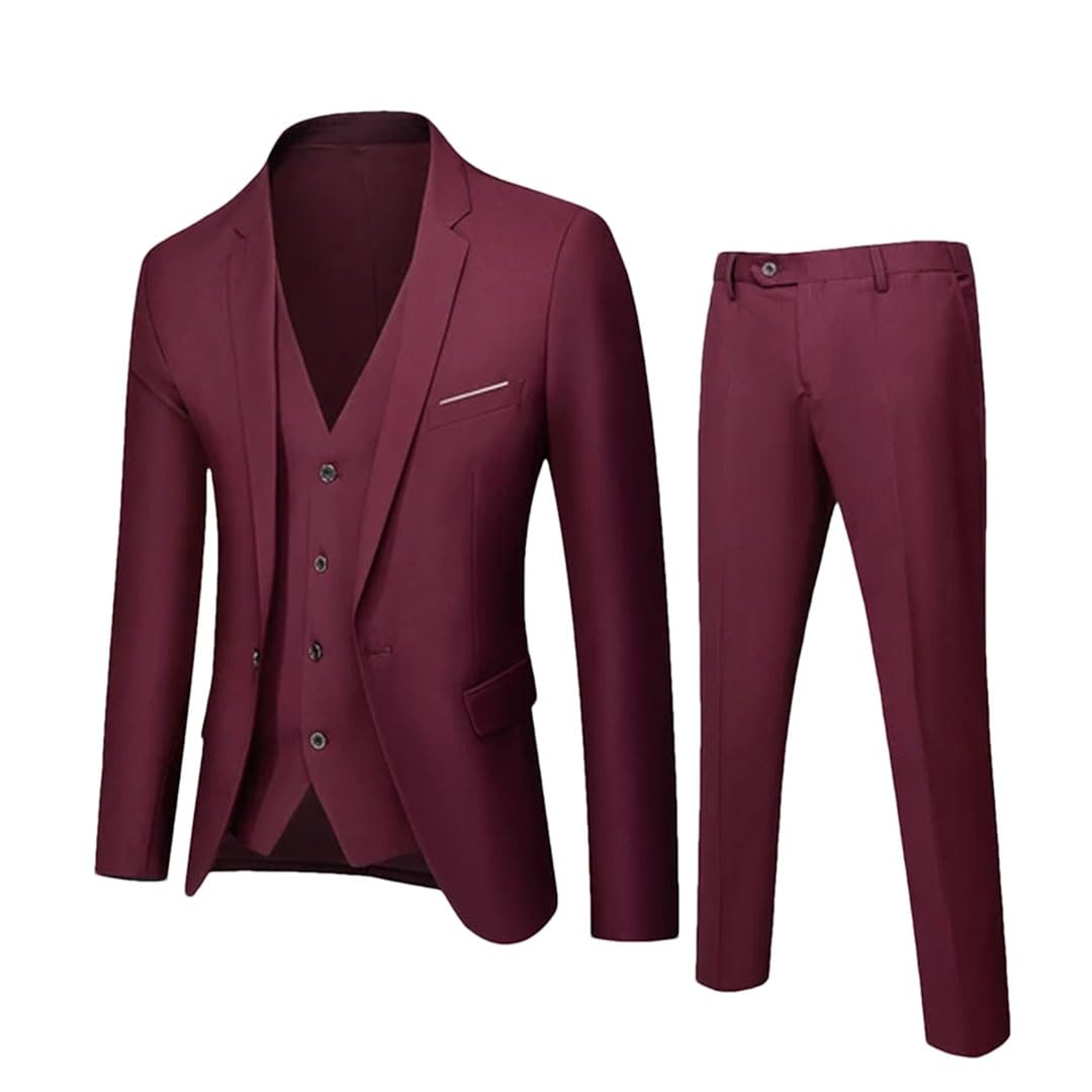 Uomini Matrimonio 3 Pezzi Pantaloni Gilet Grandi Dimensioni Vestito Professionale 3 Pz Set Giacche Pantaloni Gilet Abiti