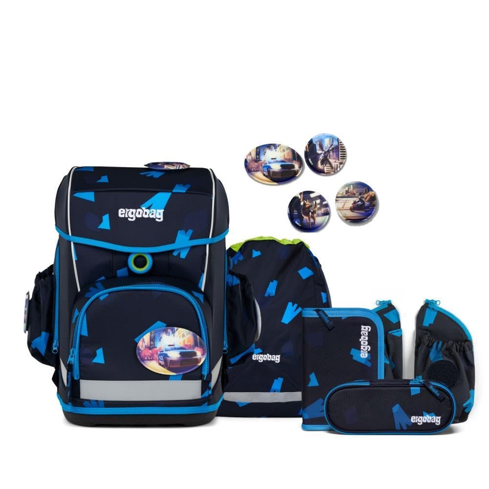 ergobag Cubo Light Gigant Schulranzen 10tlg. inkl. Sporttasche (VerfolgBärjagd)