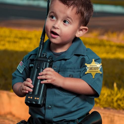 1 PCS Sheriff Badge and 1 PCS Deputy Sheriff Badge, Metal Brooch Police Badges Pin Western Cop Star Old West Prop for Kids, Adult, boys, Girls, Party (Gold)4