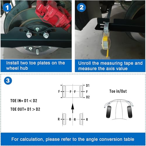 Image of Wheel Alignment Tool, Camber Alignment Tool, Alignment Tool, Precise Measurement, Easy to Adjust Suspension, Durable Wheel Alignment Kit, Includes 2 Measuring Tape