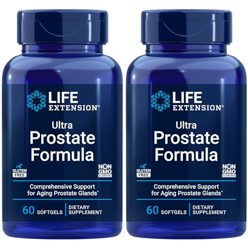 Life Extension Ultra Prostate Formula, Saw Palmetto for Men, pygeum, stinging Nettle Root, lycopene, Prostate Health, Urination Flow, PSA, Non-GMO, Gluten-Free, 60 softgels (Pack of 2) - image 1