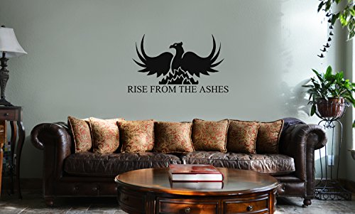 Decal Serpent Rise From The Ashes Phoenix Vinyl Wall Mural Decal Home Decor Sticker (Black) #TOP27