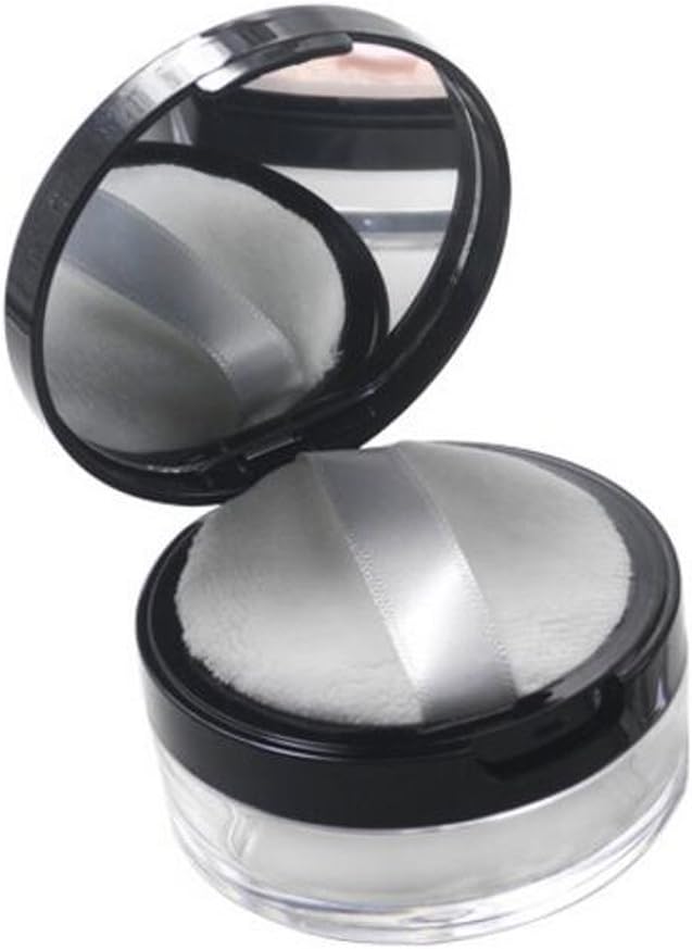 1PC Clear Empty Round Make Up Loose Powder Container Case With Sponge Powder Puff Mirror Black Lid Sifter Compact Glitter Powder Foundation Box Bottle