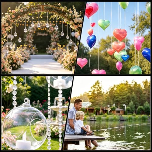 Image of Anezus Fishing Wire for Hanging, Clear Fishing Line Invisible String Strong Monofilament Line for Hanging Decorations and Crafts