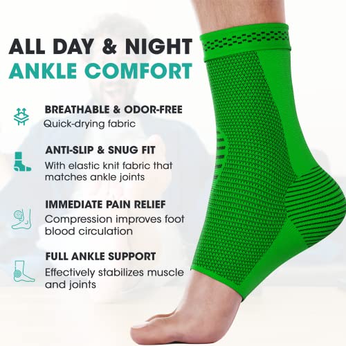 Image of Modvel Foot & Ankle Brace Socks for Sprained Ankle Compression Sleeve - Foot Support for Women & Men - Tendonitis & Arthritis Ankle Brace Sports Running, Torn Ligaments & Women Stabilizing Ankle Wrap