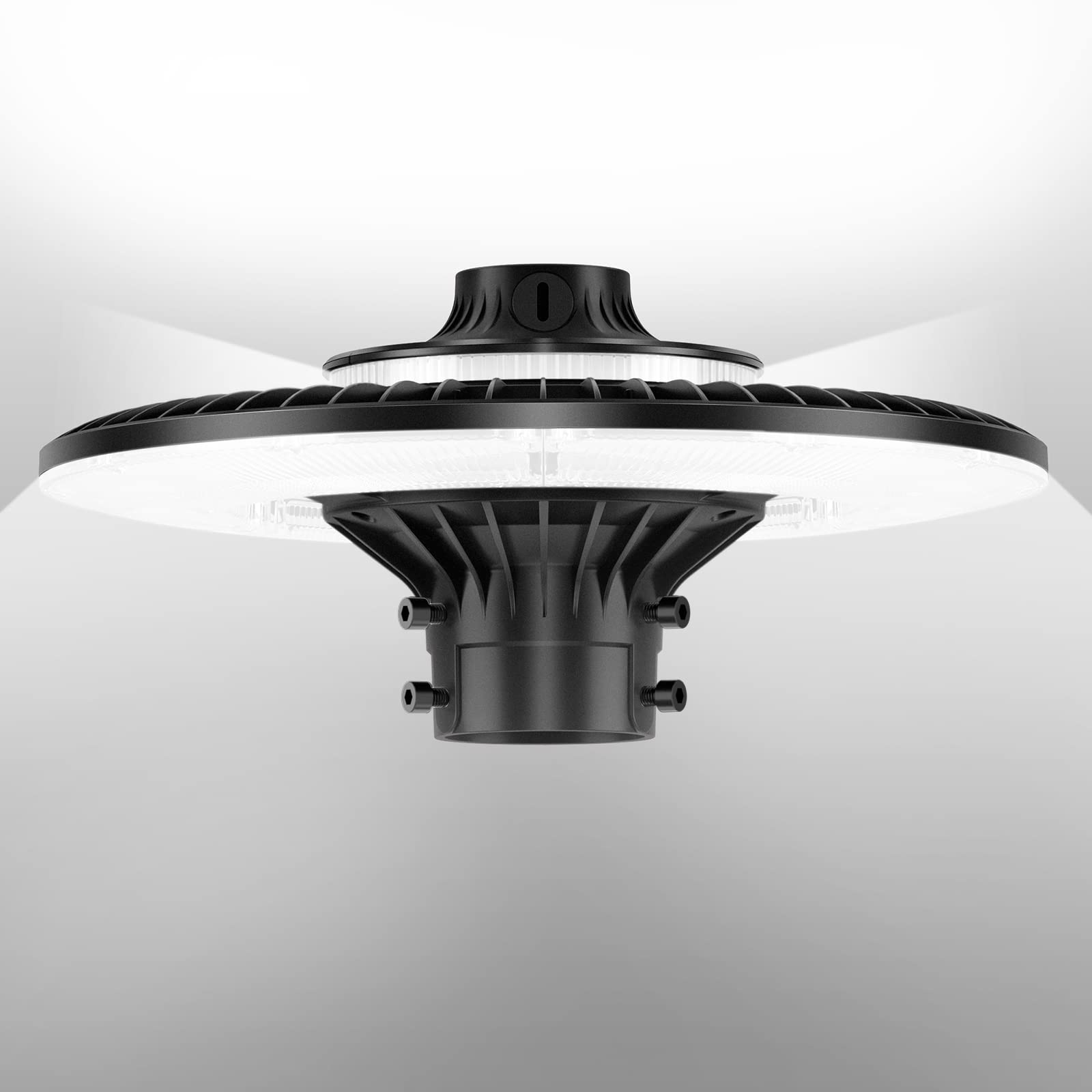 Led Post Top Light with Photocell, 200W LED Circular Area Light 30,000Lm 5000K Daylight[Equivalant to 1000W] Post Top Light Outdoor IP65 Waterproof Pole Lamp for Street Yard Garden