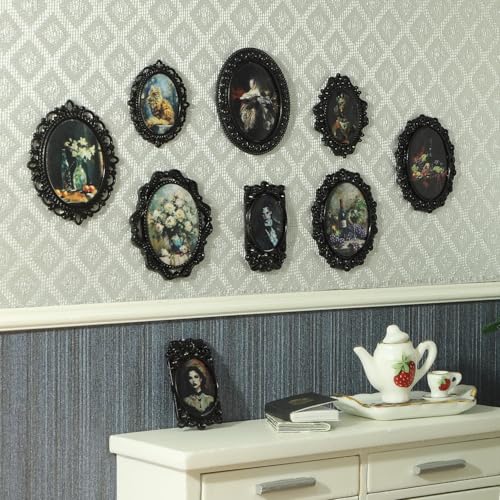 iLAND 1/12 Scale Accessories of Tiny Frames 7pcs with 14 Miniature Pictures Set for Dollhouse Miniatures Décor Also Elf Accessories Classic &...