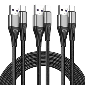 HALIHALL Extra Long 16FT USB Type C Cable Fast Charging, 3pack Premium Nylon Braided 3A Rapid Charger Cord, to A Compatible for Samsung Galaxy S21 S20 S10 S9 S8 Plus, Note 20 10 9 8, LG V50 V40 G8
