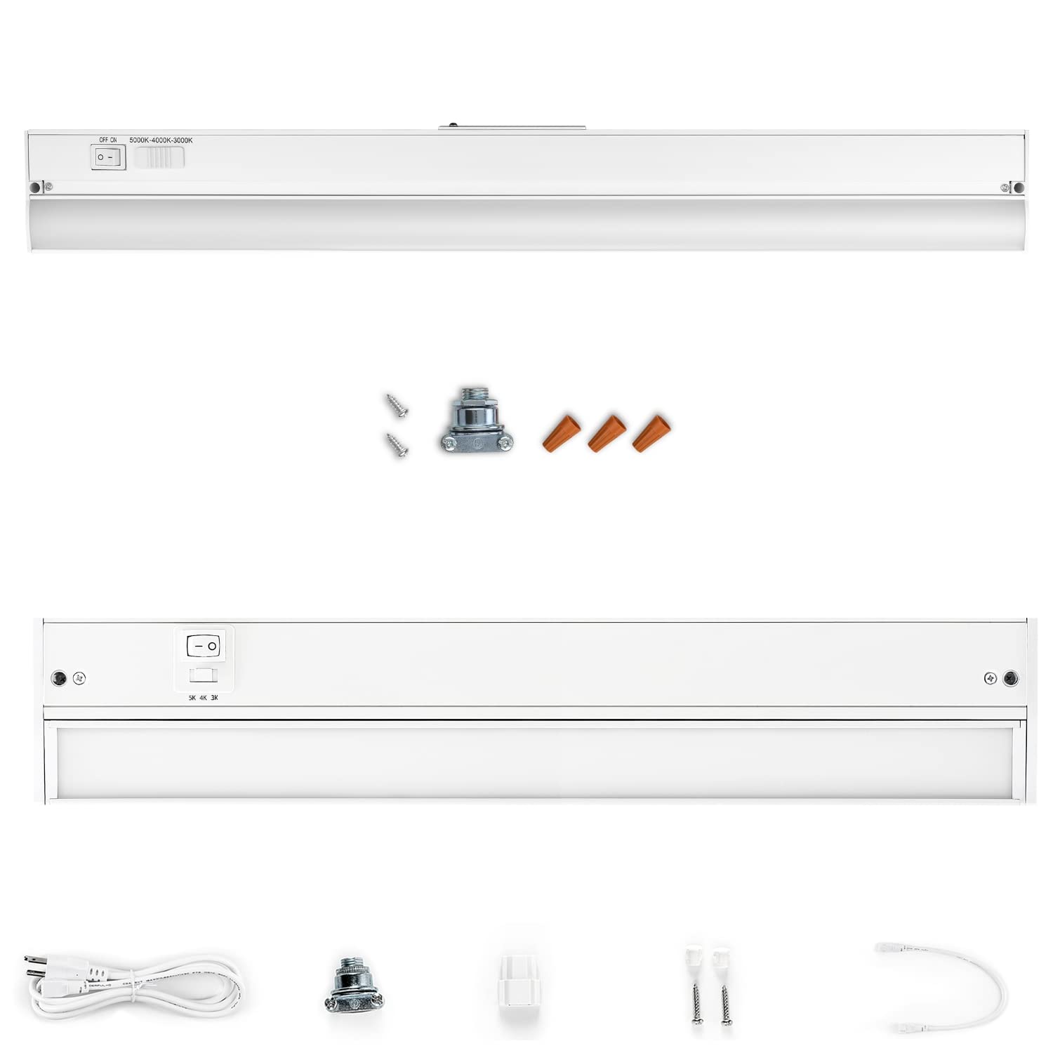 Parmida LED TechnologiesLED Swivel Under Cabinet Lighting, Hardwired or Plug-in Installation, 3 Color Temperature - 24 Inch and Under Cabinet Lighting, Hardwired Installation - 24 Inch