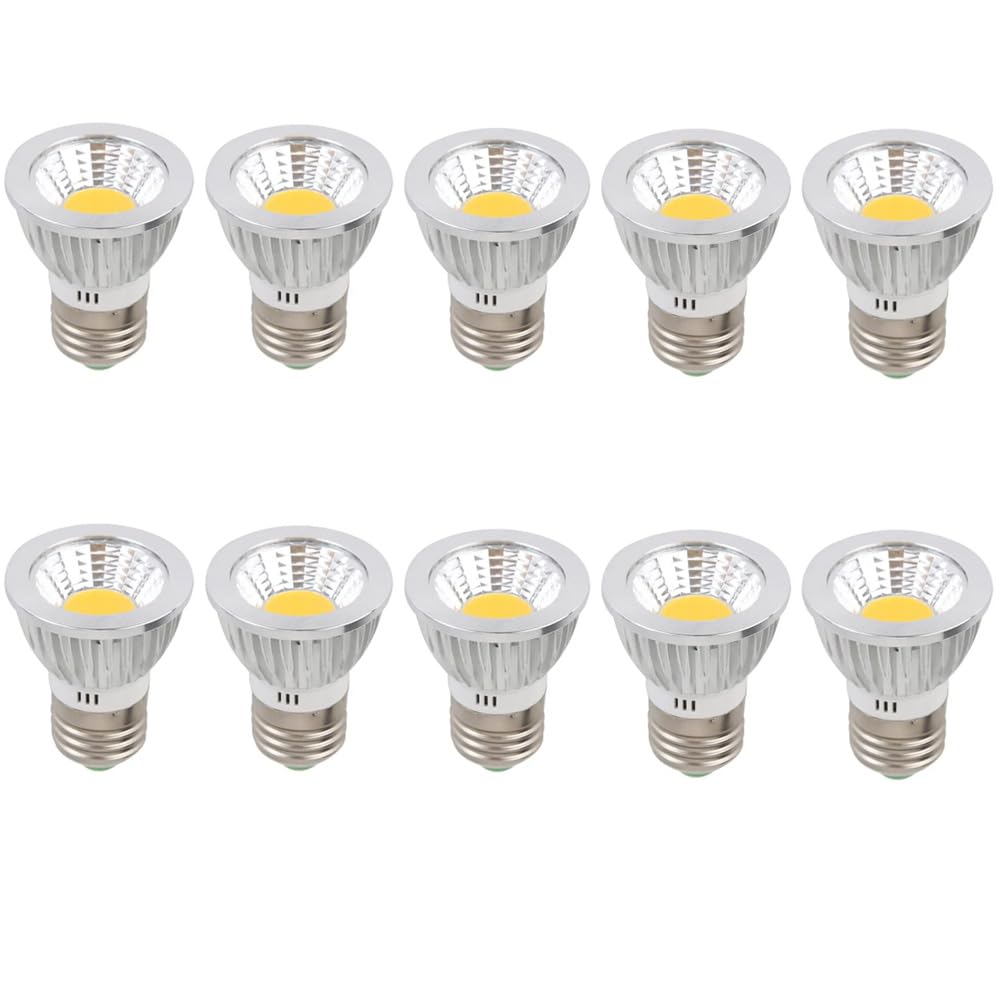 Lot de 10 Ampoules LED COB 3W 5W 7W E27 110V 220V, projecteur, Blanc Chaud/Froid Naturel, pour éclairage de Maison, Bureau et expositions, Blanc Froid, 5