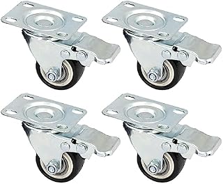 HMF 6710 kółka do dużych obciążeń z hamulcem z poliuretanu, 4 sztuki, 38 mm, do 300 kg, czarne
