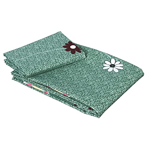 Image of Story@Home 210 TC Spark Collection Single Bedsheet Cotton Combo with 1 Pillow Covers | Grey | Floral (Bedsheet : 145 X 225 cm & Pillow Cover : 40 X 60 cm)
