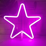 Neon Light,LED Star Sign Shaped Decor Light,Wall Decor for Christmas,Birthday Party,Kids Room, Living Room, Wedding Party Decor (Purple Pink)