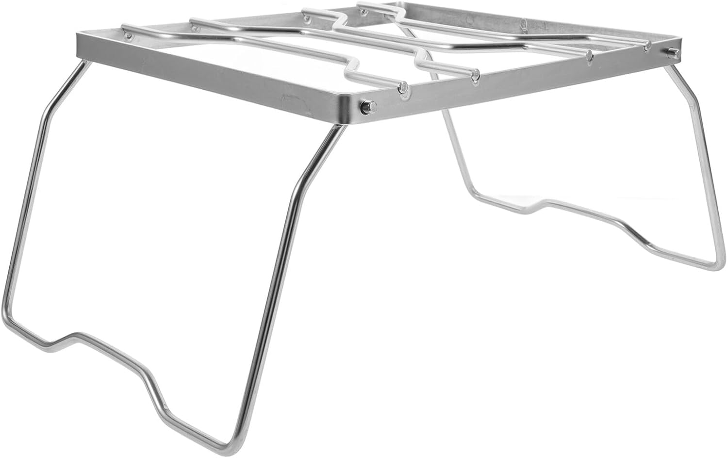 Portable Foldable Stainless Steel Camping Grill Stand, Bbq Rack with Multi-function Foldable Design for Outdoor Picnic and Campfire Cooking