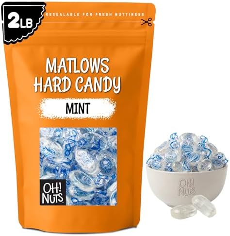 Oh! Nuts Hard Candy Mints Bulk, Individually Wrapped Mint Candy 2 LB