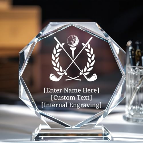 Spricoz Custom Crystal Awards and Trophies – Personalized Engraved Glass Plaques for Employee Recognition, Appreciation, Farewell, Retirement, Coworker Gifts, Sports Achievements (Golf) - Thumbnail 7