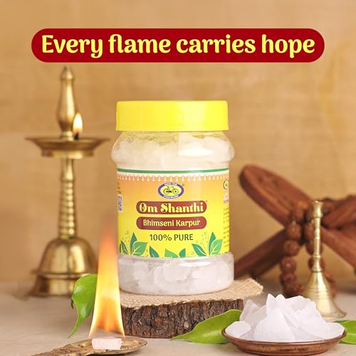 Image of Cycle Pure Om Shanthi Bhimseni Camphor - Original (100g) | Bhimseni Kapoor for a Divine Puja Experience | Compatible with Camphor Electric Diffusers | Long-Lasting Fragrance
