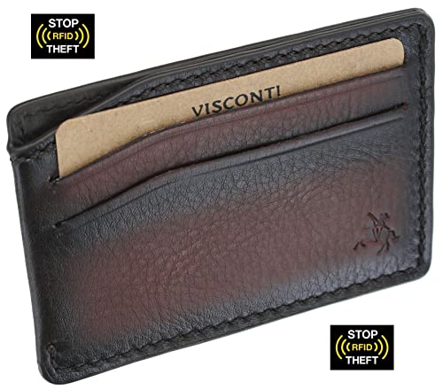 Porte-cartes en cuir Visconti MT86 marron poli d'exception - 5