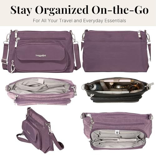 Image of Baggallini Original Everyday 11x7.5 Crossbody Bags Rfid Protected Lightweight Nylon Zippered Travel Purse