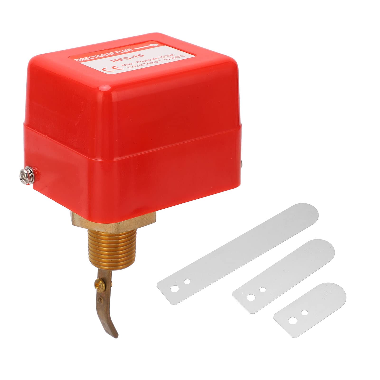 Yosoo Health Gear Interruptor de Flujo de Agua Interruptor de Flujo de Control de Paleta de Latón SPDT 220VAC 15A DN15 G1 Paleta Ajustable de 2 Pulgadas para Aire Acondicionado Central Tratamiento