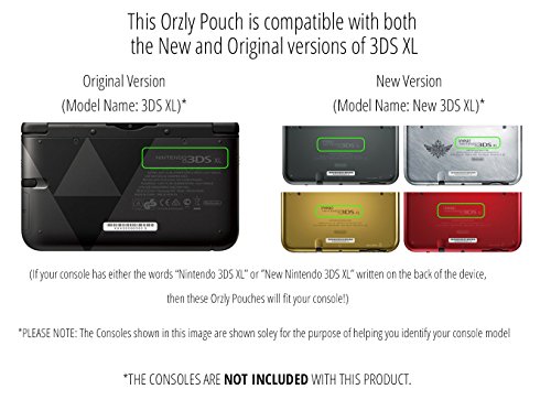 Image of Orzly Protective Hard Shell Portable Travel Case Pouch for 3DS XL Consoles with Slots for Games & Zip Pocket - BLUE on Black