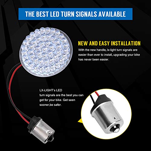 image for LX-LIGHT Pair 2'' Bullet Style Rear Brake Light LED Turn Signal Kit wi