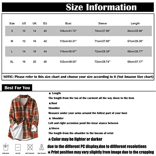 Generic Shacket Jacket Women Fashion Plaid Corduroy Long Sleeve Sherpa Jacket Fleece Lined Thicker Warm Winter Coats Plus Size Loose Fuzzy Tops Plush Shirt Outerwear With Pockets(B-Gray,Large) #TOP2