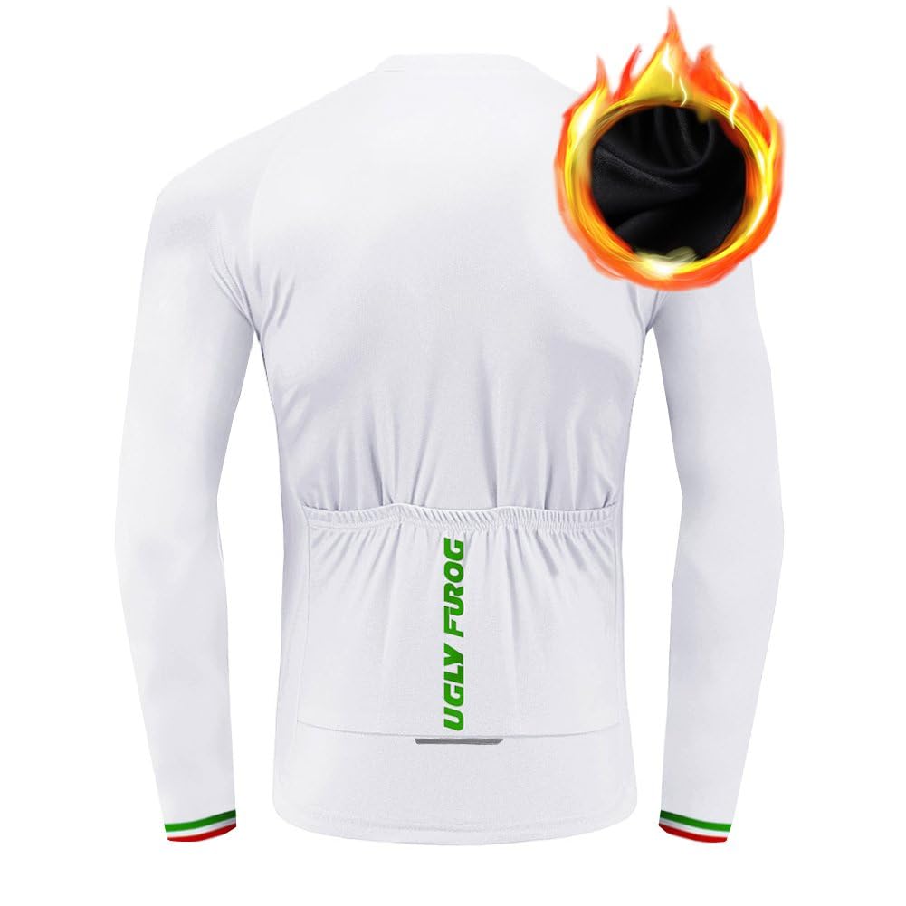 UGLY FROG Abbigliamento Magliette Set Inverno Termico Vello Antivento Maglia Lunga e Pantaloni Completo Ciclismo Uomo Invernale KXITCXHB14